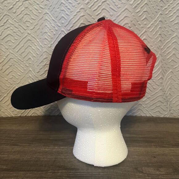 Bacardi Rum Red Black Bat Logo Adjustable Snapback Mesh Trucker Baseball Hat Cap - Picture 6 of 8